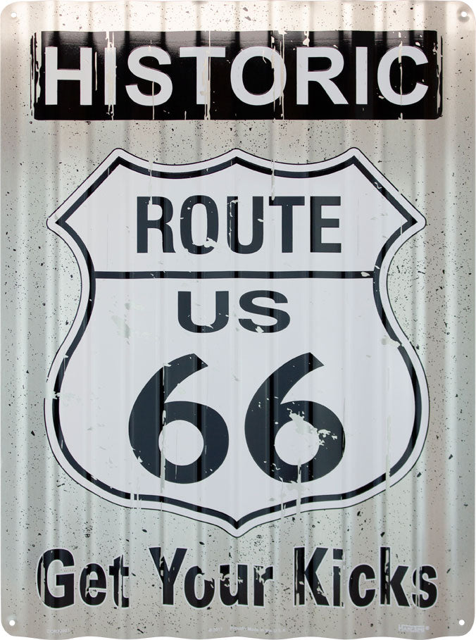 COR32003 - Historic Route 66 Get Your Kicks Corrugated Signs