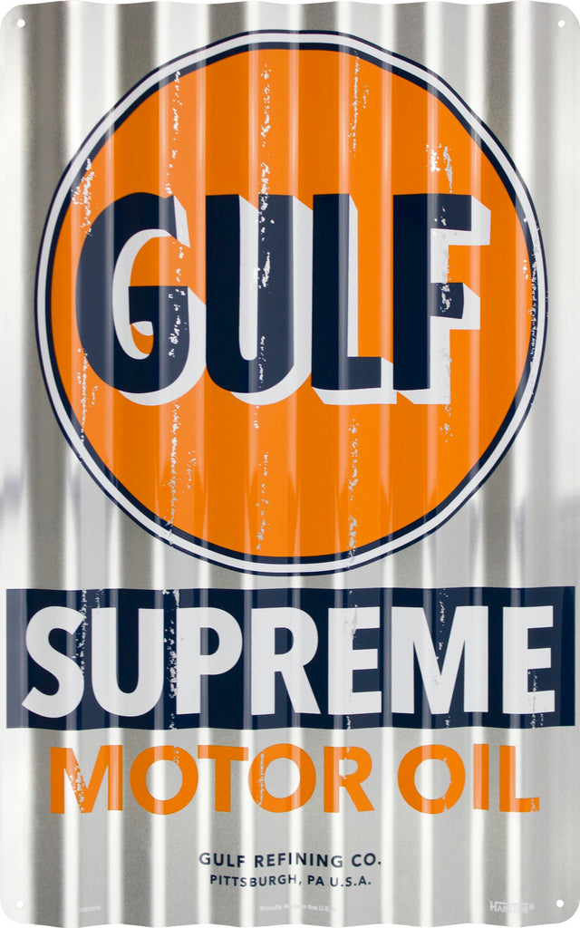 COR32028 - Gulf Supreme Motor Oil Corrugated Signs