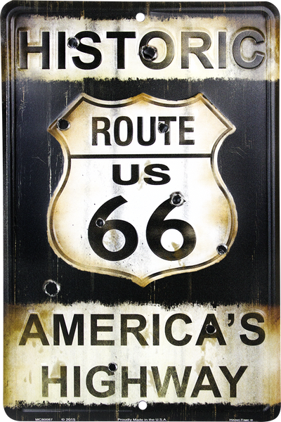 MC80087 - Route 66 America's Highway w/Bullet Holes