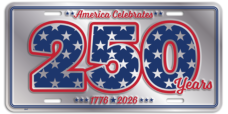 2847 - AMERICA CELEBRATES 250 YEARS LICENSE PLATE