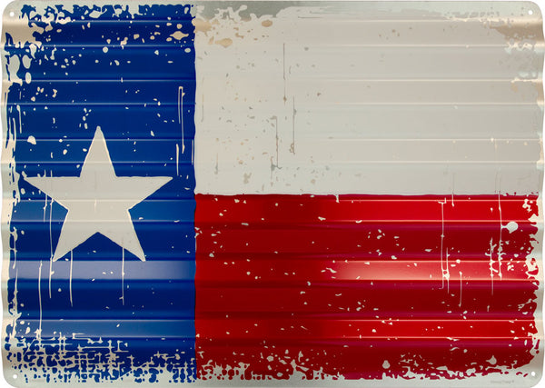 COR32037 - Texas Flag Corrugated Sign