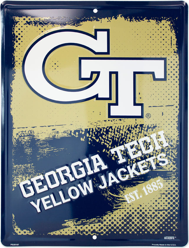 PS30187-  Georgia Tech Yellow Jackets Grunge Sign