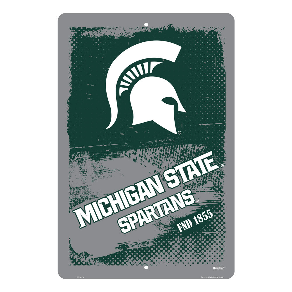 PS30174-  Michigan State Spartan Grunge Sign
