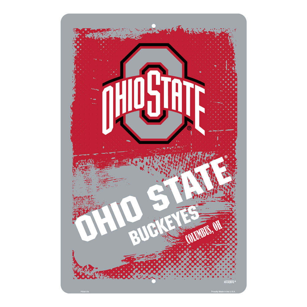 PS30178-  Ohio State Buckeyes Grunge Sign